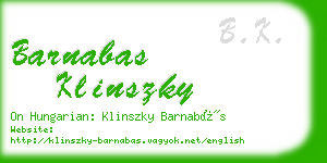 barnabas klinszky business card